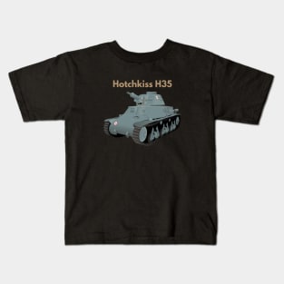 Hotchkiss H35 WW2 French Tank Kids T-Shirt